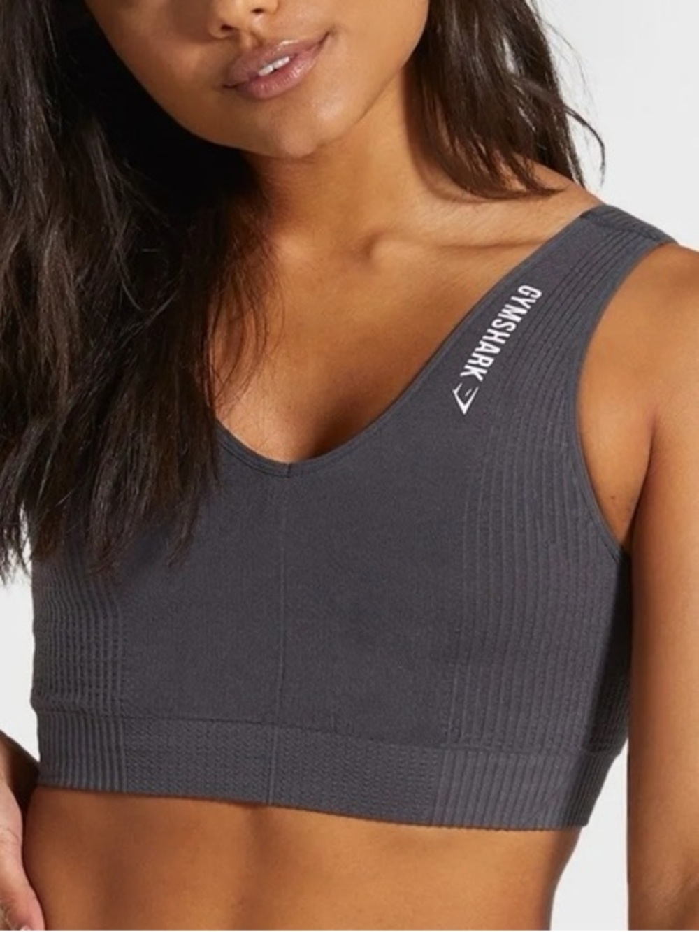 Gymshark Black V-Neck Seamless Crop Tank Top